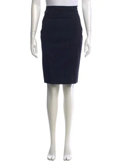 Pre-owned Burberry Wool Knee-length Skirt In Blue