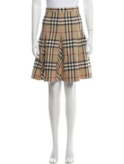 Pre-owned Burberry Wool Knee-length Skirt In Neutral