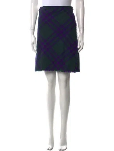 Pre-owned Burberry Wool Knee-length Skirt In Purple