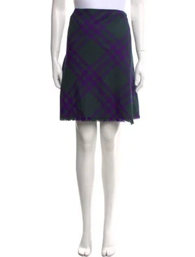Pre-owned Burberry Wool Knee-length Skirt In Purple