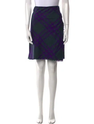 Pre-owned Burberry Wool Knee-length Skirt W/ Tags In Multi