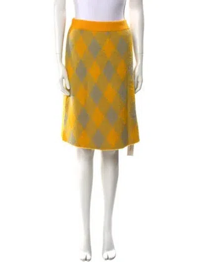 Pre-owned Burberry Wool Knee-length Skirt W/ Tags In Yellow