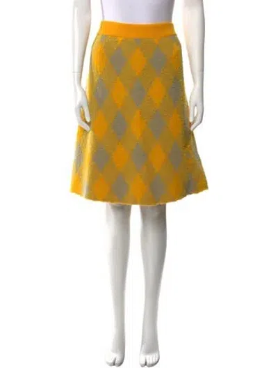 Pre-owned Burberry Wool Knee-length Skirt W/ Tags In Yellow