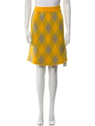 Pre-owned Burberry Wool Knee-length Skirt W/ Tags In Yellow
