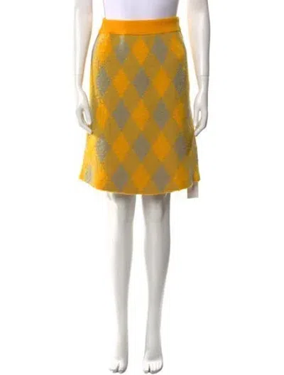 Pre-owned Burberry Wool Knee-length Skirt W/ Tags In Yellow