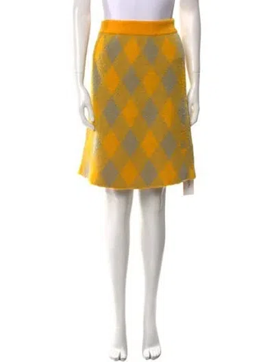 Pre-owned Burberry Wool Knee-length Skirt W/ Tags In Yellow