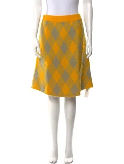 Pre-owned Burberry Wool Knee-length Skirt W/ Tags In Yellow