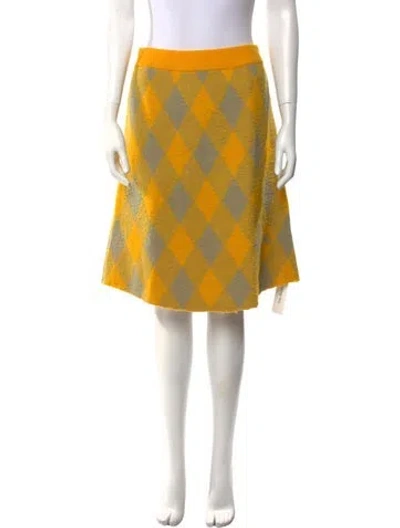 Pre-owned Burberry Wool Knee-length Skirt W/ Tags In Yellow