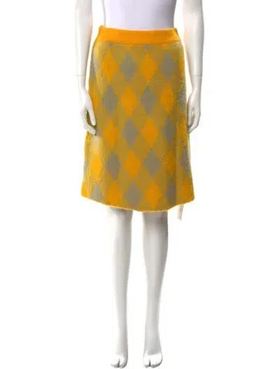 Pre-owned Burberry Wool Knee-length Skirt W/ Tags In Yellow