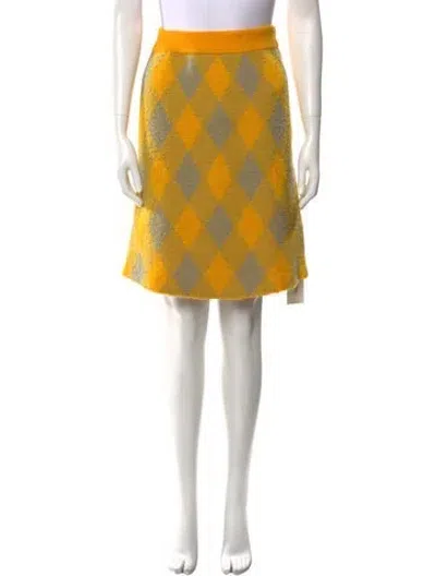 Pre-owned Burberry Wool Knee-length Skirt W/ Tags In Yellow