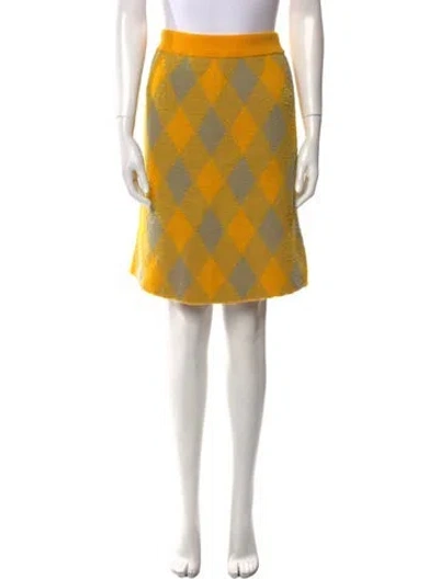 Pre-owned Burberry Wool Knee-length Skirt W/ Tags In Yellow