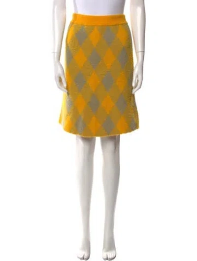 Pre-owned Burberry Wool Knee-length Skirt W/ Tags In Yellow