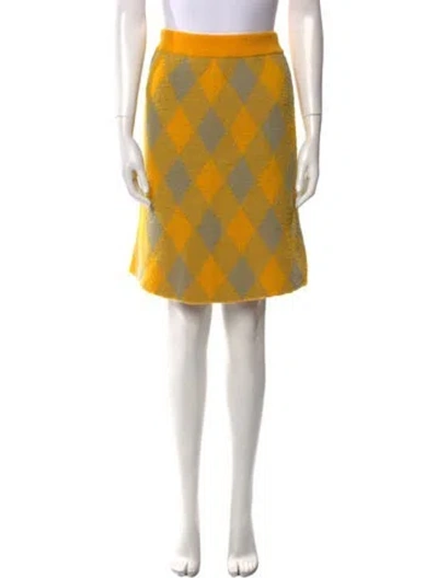 Pre-owned Burberry Wool Knee-length Skirt W/ Tags In Yellow