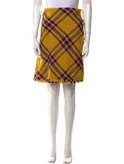 Pre-owned Burberry Wool Knee-length Skirt W/ Tags In Yellow