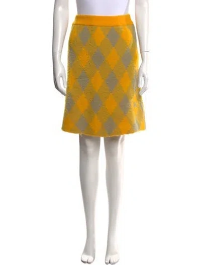 Pre-owned Burberry Wool Knee-length Skirt W/ Tags In Yellow