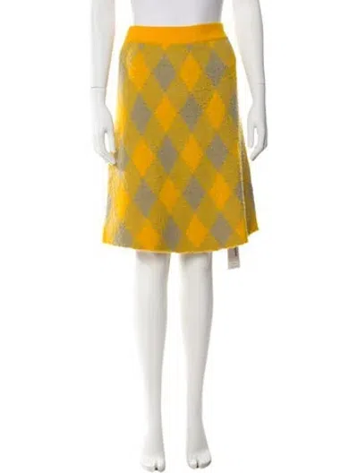 Pre-owned Burberry Wool Knee-length Skirt W/ Tags In Yellow