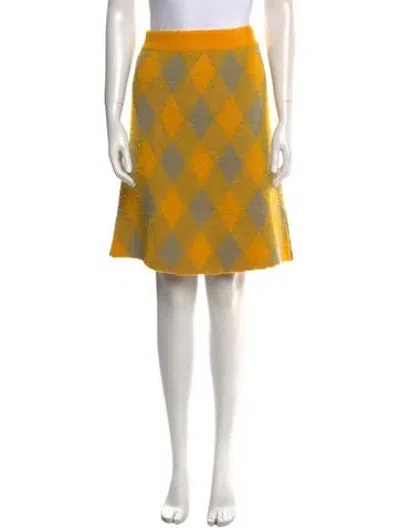 Pre-owned Burberry Wool Knee-length Skirt In Yellow