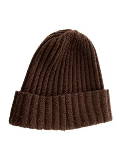 Pre-owned Burberry Wool Knit Beanie In Brown