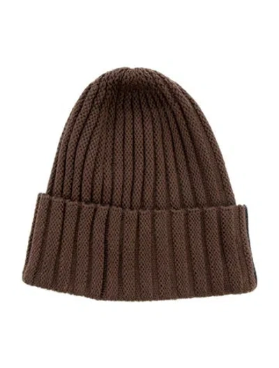 Pre-owned Burberry Wool Knit Hat In Brown