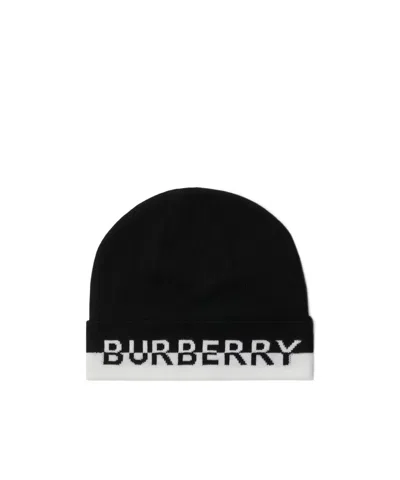 Burberry Wool Knitted Hat In Black