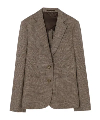 Burberry Wool Linen Blend Tailored Jacket