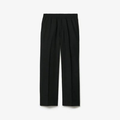 Burberry Wool Linen Blend Trousers In Heap