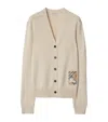 Burberry Wool Logo-label Cardigan In Neutral