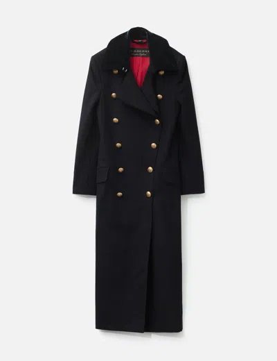 Burberry Wool Long Coat In Black