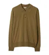 Burberry Long-sleeve Wool Polo Shirt In Shrew