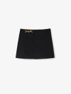 Burberry Mini Wool Skirt With Horse Clip In Black