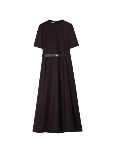 Burberry Wool Midi Dress In Black
