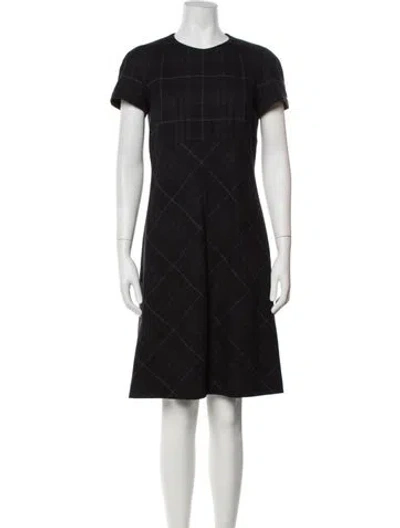 Pre-owned Burberry Wool Midi Length Dress In Blue
