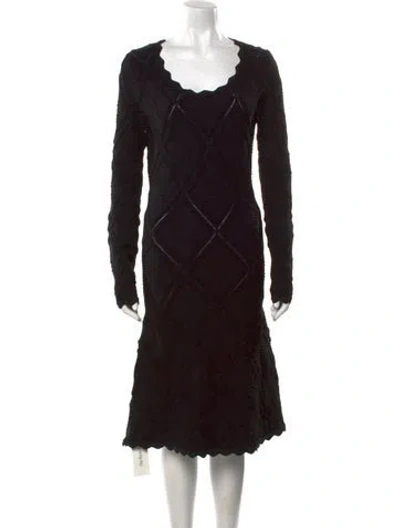 Pre-owned Burberry Wool Midi Length Dress W/ Tags In Black