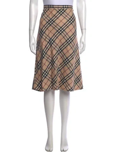 Pre-owned Burberry Wool Midi Length Skirt