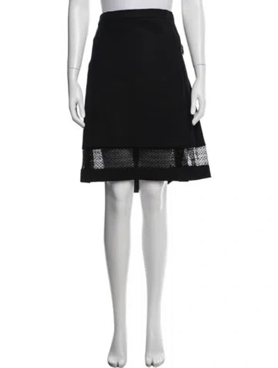 Pre-owned Burberry Wool Midi Length Skirt In Black
