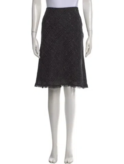 Pre-owned Burberry Wool Midi Length Skirt In Black