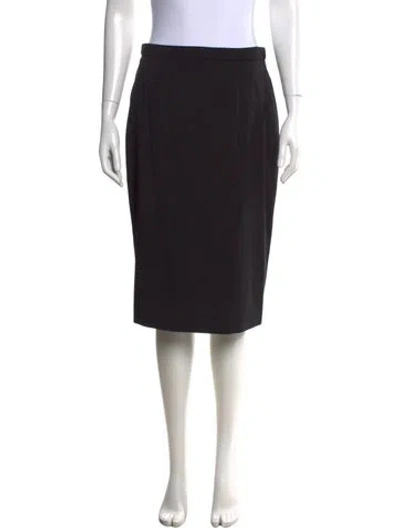 Pre-owned Burberry Wool Midi Length Skirt In Black