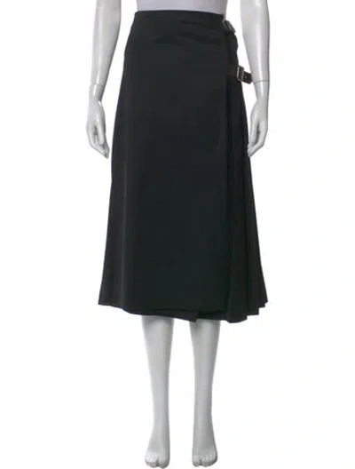 Pre-owned Burberry Wool Midi Length Skirt In Black