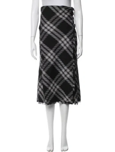 Pre-owned Burberry Wool Midi Length Skirt In Black