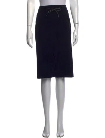Pre-owned Burberry Wool Midi Length Skirt In Black