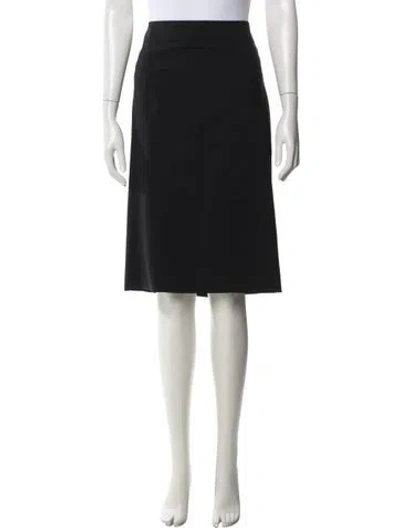 Pre-owned Burberry Wool Midi Length Skirt In Black