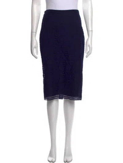 Pre-owned Burberry Wool Midi Length Skirt In Blue