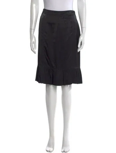 Pre-owned Burberry Wool Midi Length Skirt In Gray