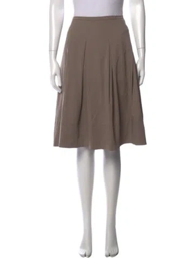 Pre-owned Burberry Wool Midi Length Skirt In Neutrals