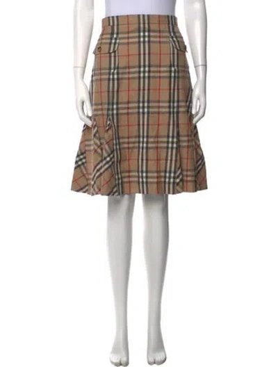 Pre-owned Burberry Wool Midi Length Skirt In Neutrals