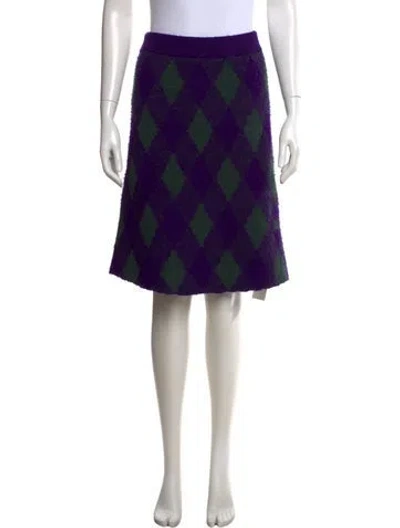 Pre-owned Burberry Wool Midi Length Skirt In Purple