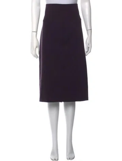 Pre-owned Burberry Wool Midi Length Skirt In Purple