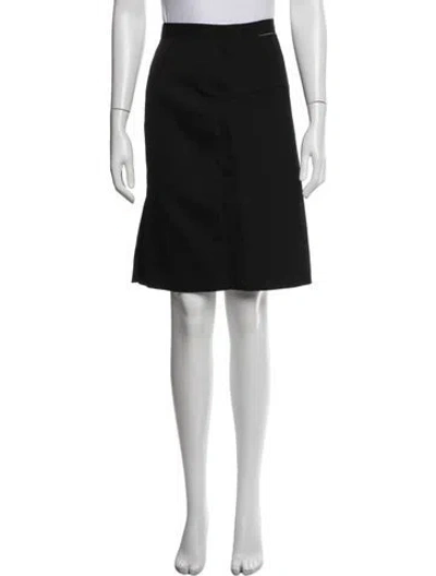 Pre-owned Burberry Wool Midi Length Skirt W/ Tags In Black
