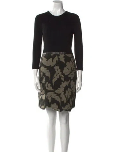 Pre-owned Burberry Wool Mini Dress In Black