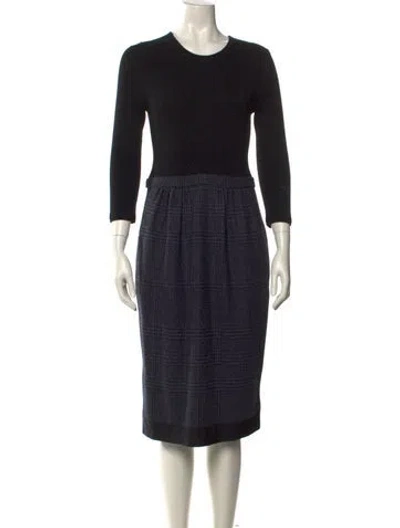Pre-owned Burberry Wool Mini Dress In Black